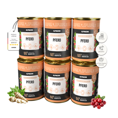 Monoprotein Pferd Nassfutter für Hunde