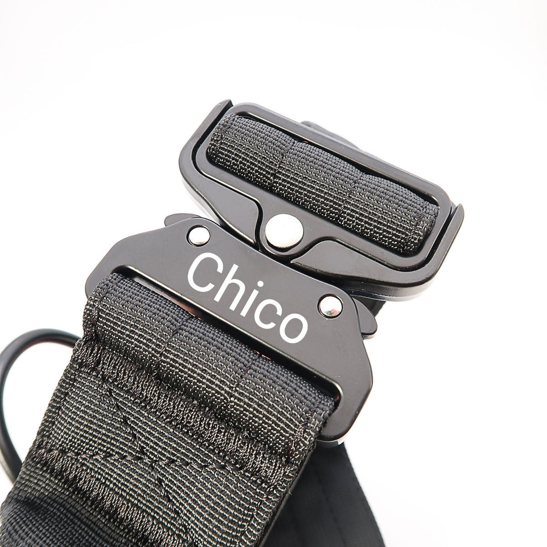 Taktisches Hundehalsband für große Hunde mit Namen graviert