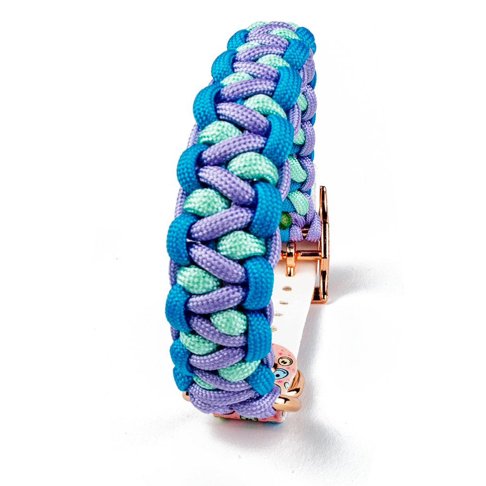 Hundehalsband Tierluxe Snowy Blau Handgemacht Paracord Biothane