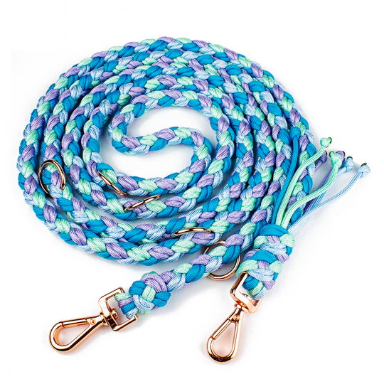 Verstellbare Führleine Tierluxe Snowy Blau Handgemacht Paracord Hundeleine