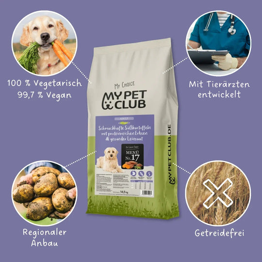 MyPetClub Veggie – 100% vegetarisch, mit Tierärzten entwickelt, regionaler Anbau, getreidefrei
