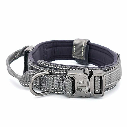 Taktisches Hundehalsband mit Griff und Reflektionsnähten