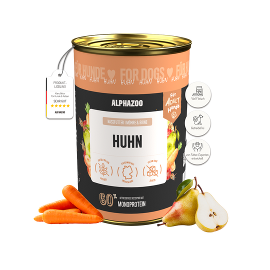 Monoprotein Huhn Nassfutter für Hunde 400g/Dose