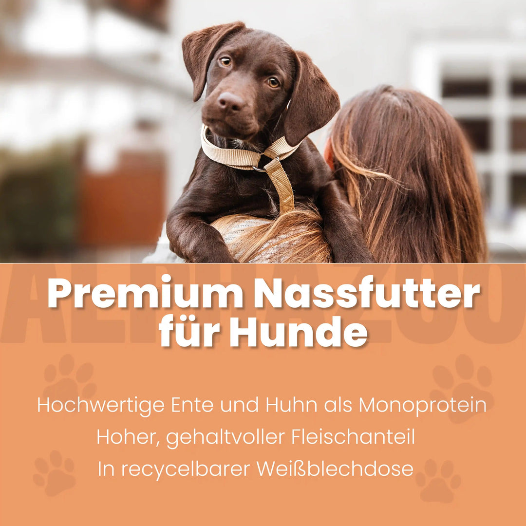 Ente + Huhn Nassfutter für Welpen 400g/Dose