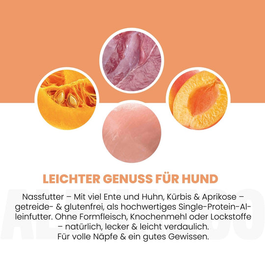 Ente + Huhn Nassfutter für Welpen 400g/Dose