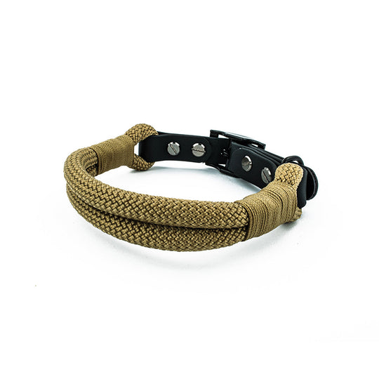 Hundehalsband Tierluxe Tau Seil Schwarz und Mocca