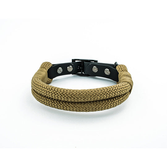 Hundehalsband Tierluxe Tau Seil Schwarz und Mocca