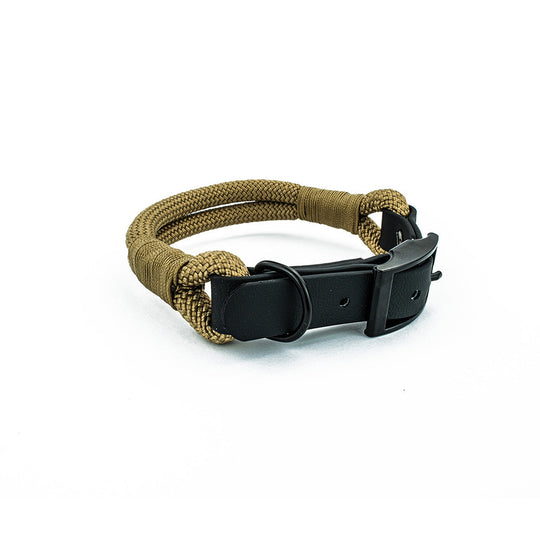 Hundehalsband Tierluxe Tau Seil Schwarz und Mocca