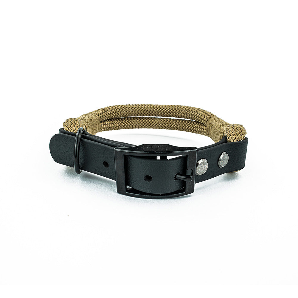 Hundehalsband Tierluxe Tau Seil Schwarz und Mocca