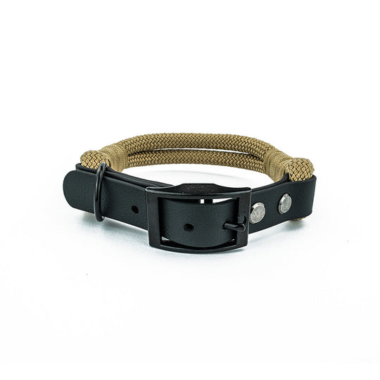 Hundehalsband Tierluxe Tau Seil Schwarz und Mocca