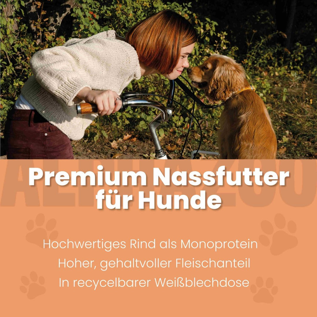 Monoprotein Rind Nassfutter für Hunde 400g/Dose