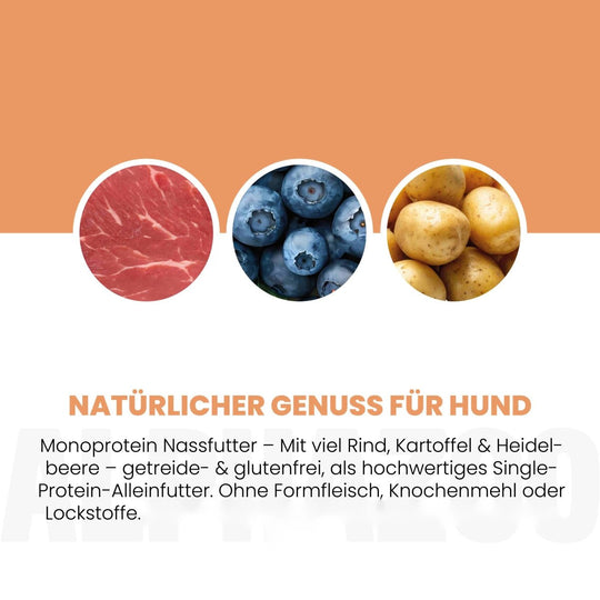 Monoprotein Rind Nassfutter für Hunde