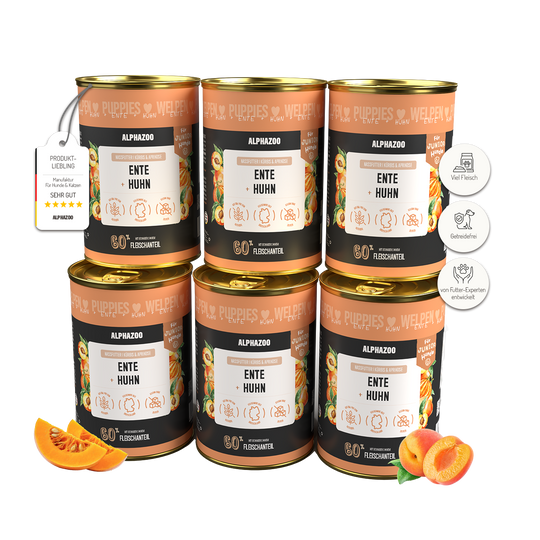 Ente + Huhn Nassfutter für Welpen 400g/Dose