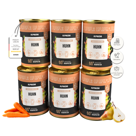Monoprotein Huhn Nassfutter für Hunde 400g/Dose