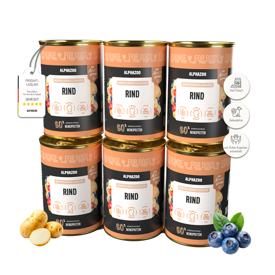 Monoprotein Rind Nassfutter für Hunde 400g/Dose
