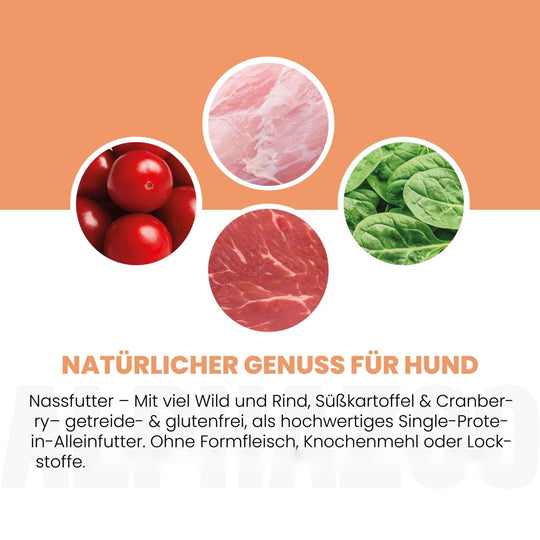 Wild + Rind Nassfutter für Adult Hunde